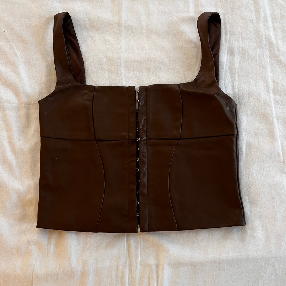 Edikted faux leather top